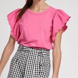 Tyler Boe Women’s Peony Pink Scalloped Sleeve Top
